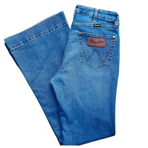 Wrangler women trouser boot jeans stretch denim 28x32 high rise flare western